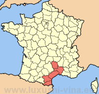 Languedoc luxusní vína mapa